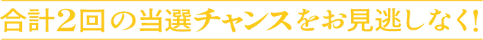 合計2回の当選チャンスをお見逃しなく！